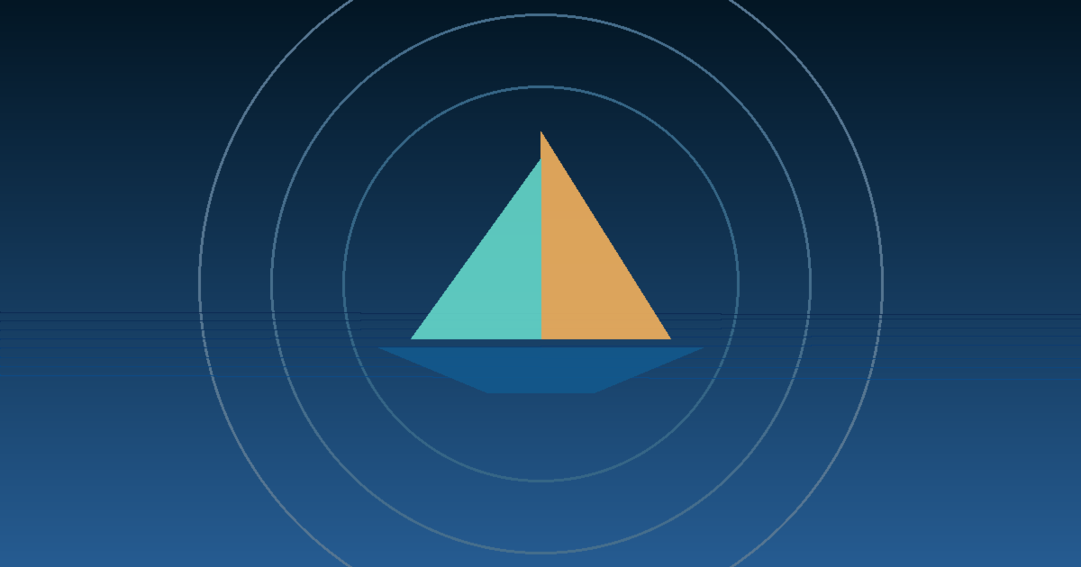 Rüzgârla hizalanan soyut gemi ve context çemberleri