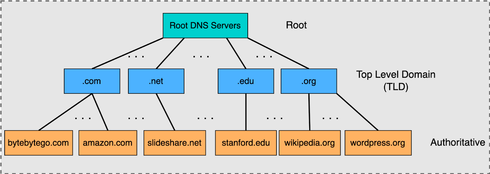 DNS hiyerarşisi kapağı